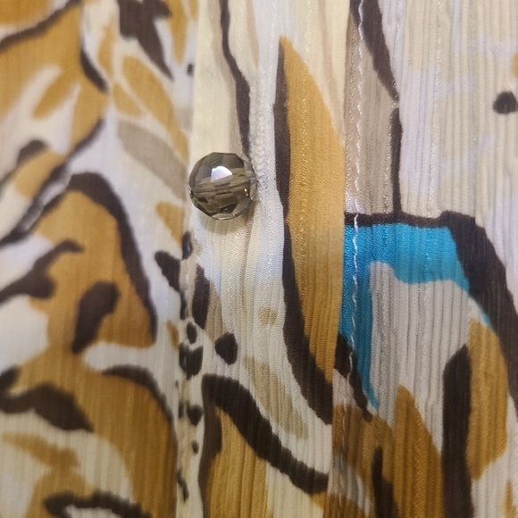 Talbots 100% silk blouse jewel buttons - Picture 2 of 6